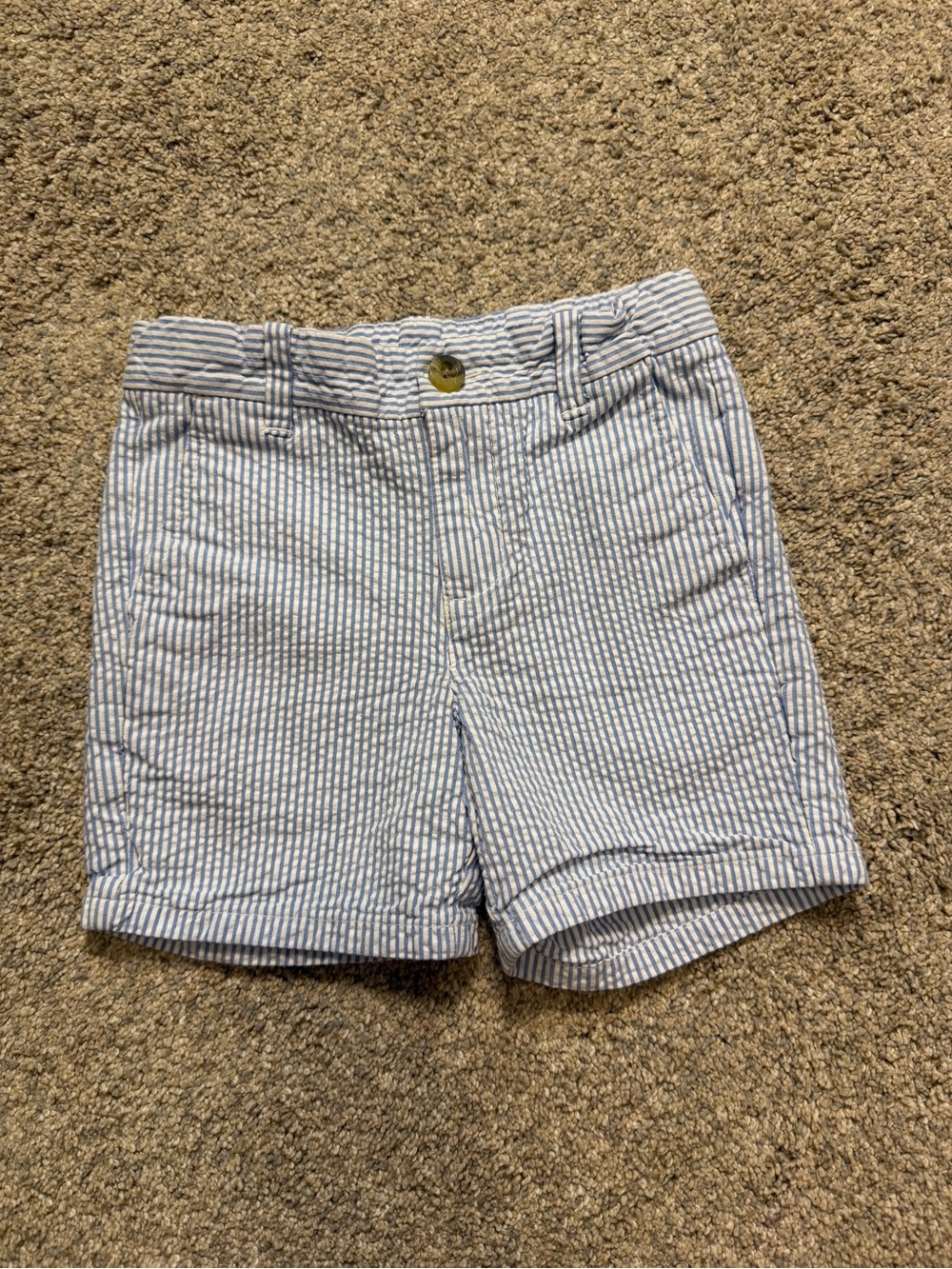 Janie and Jack Classic Seersucker Blue Stripe Kid’s Shorts